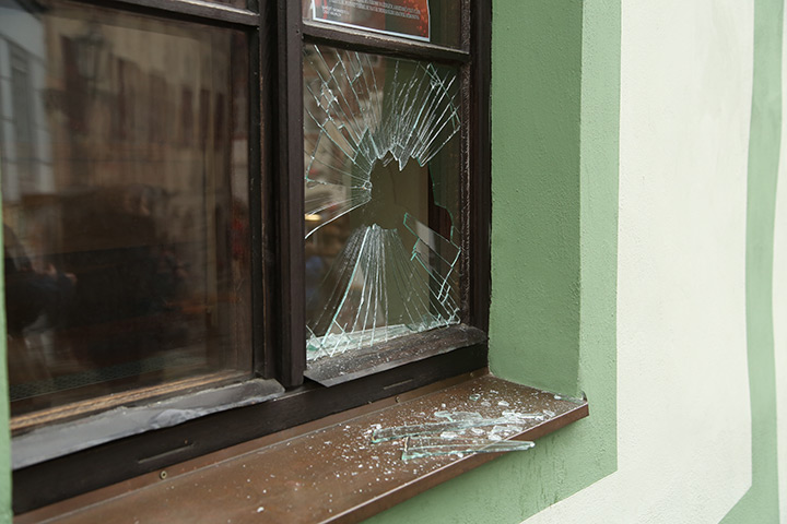 A2B Glass are able to board up broken windows while they are being repaired in Baldock.
